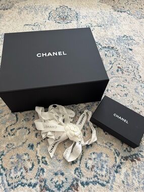 Chanel Authentic EMPTY Storage Gift Box with Small Box and Ribbon